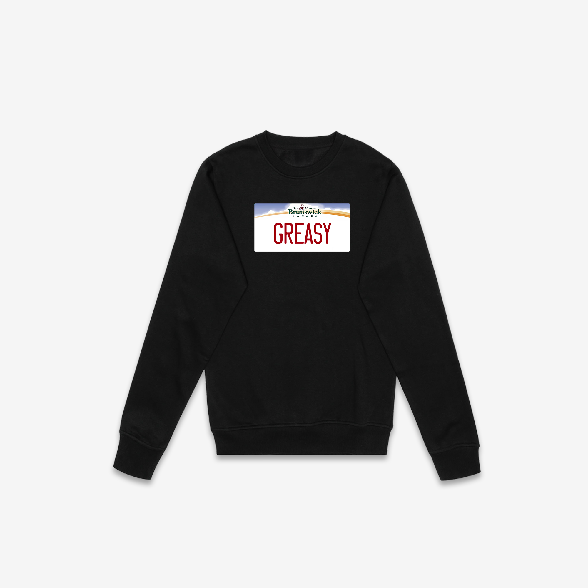 Greasy Crewneck License Plate