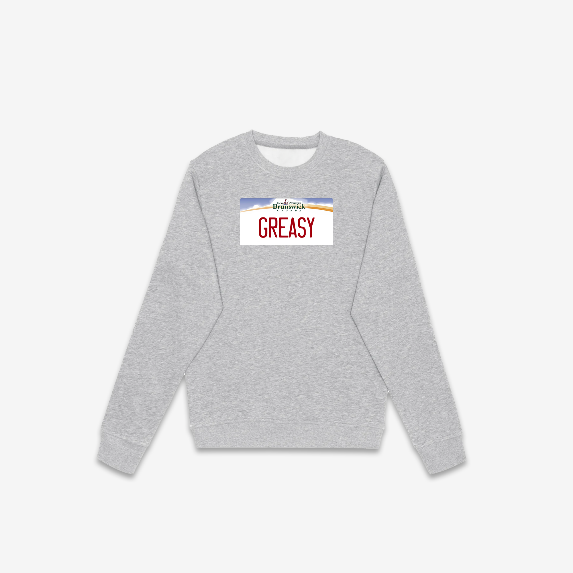 Greasy Crewneck License Plate