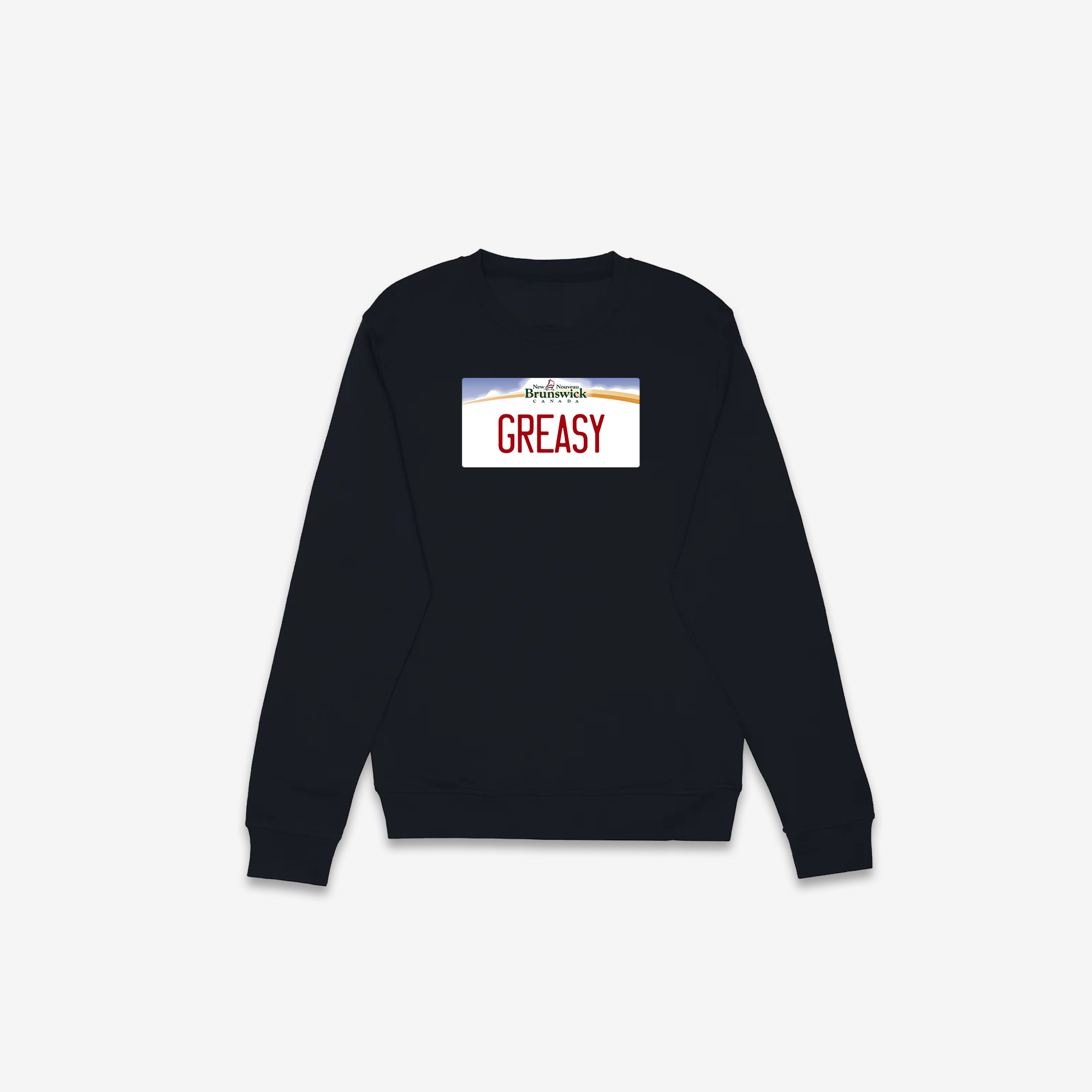 Greasy Crewneck License Plate