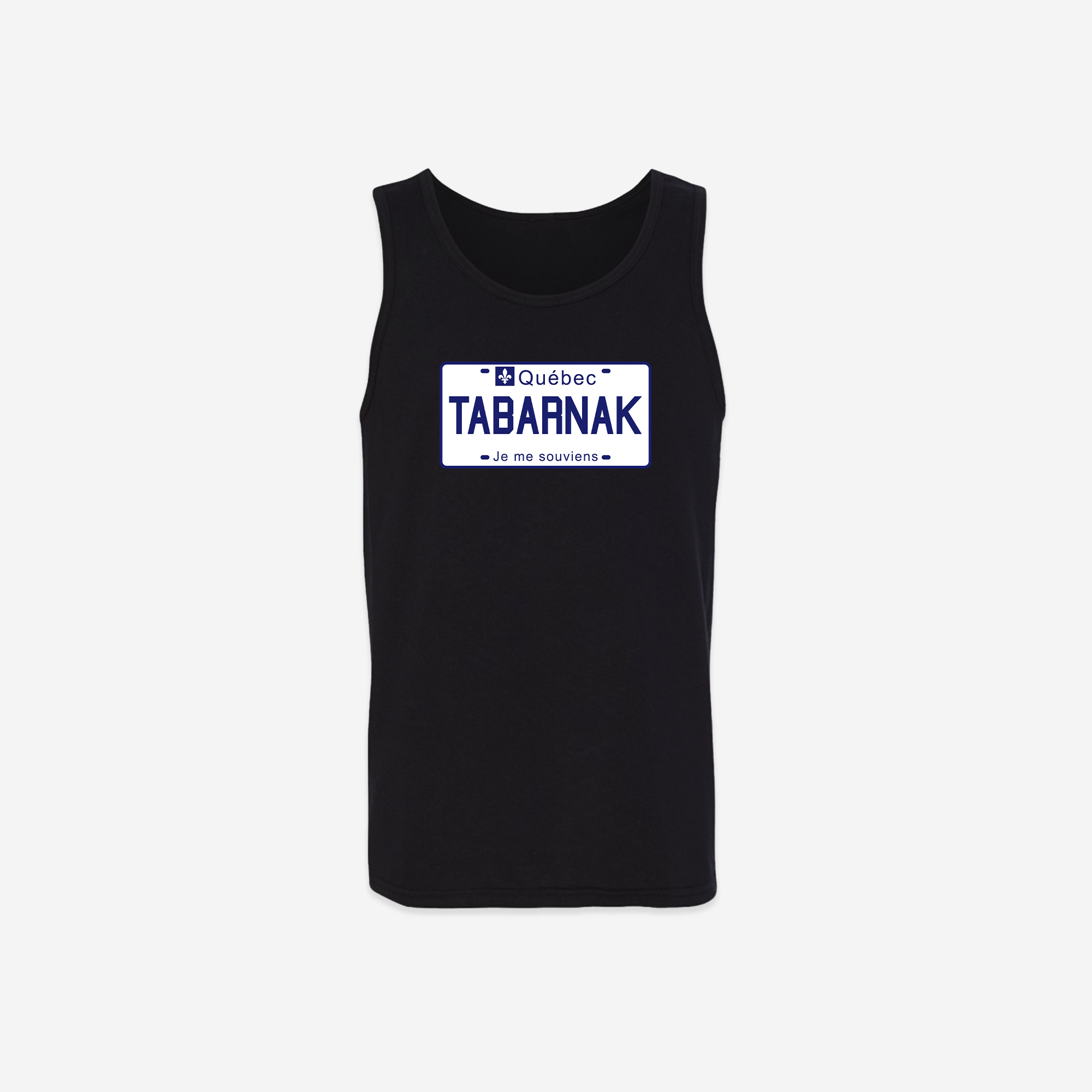 Tabarnak License Plate Tank Top - Black