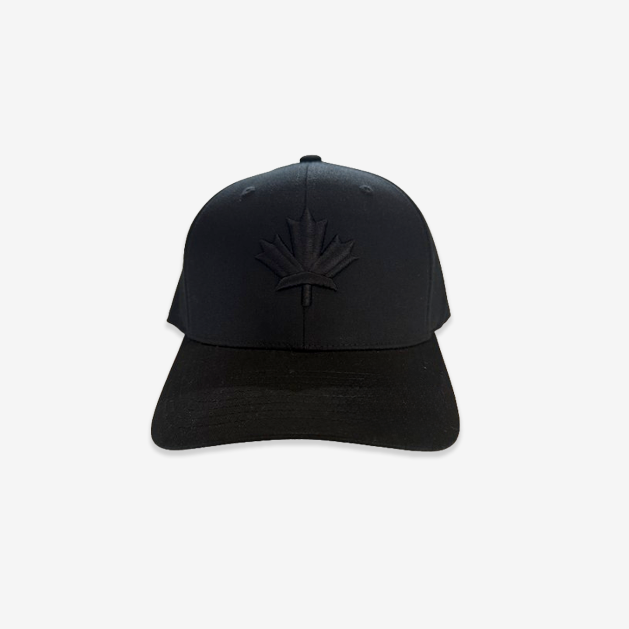 Maple Leaf Flex Fit Embroidered Cap - Black