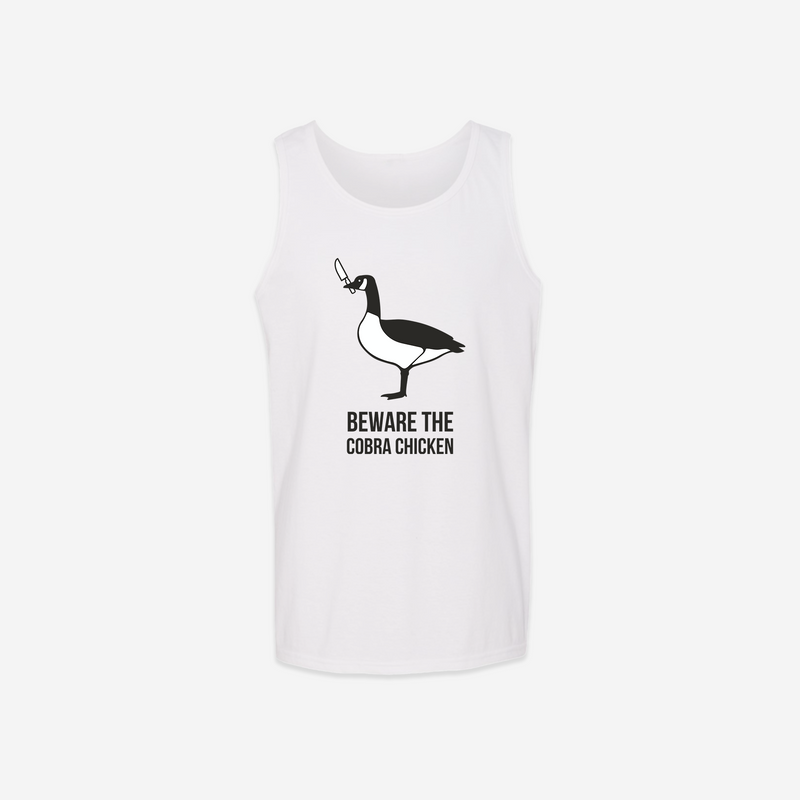 Beware the Cobra Chicken Tank Top - White