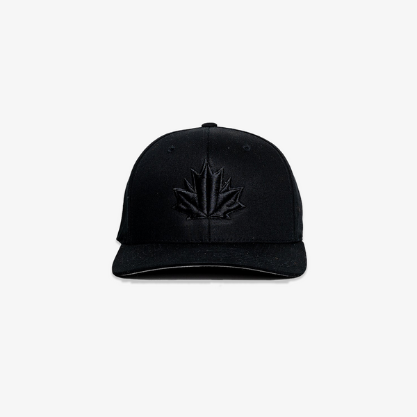 Maple Leaf Flex Fit Embroidered Cap - Black