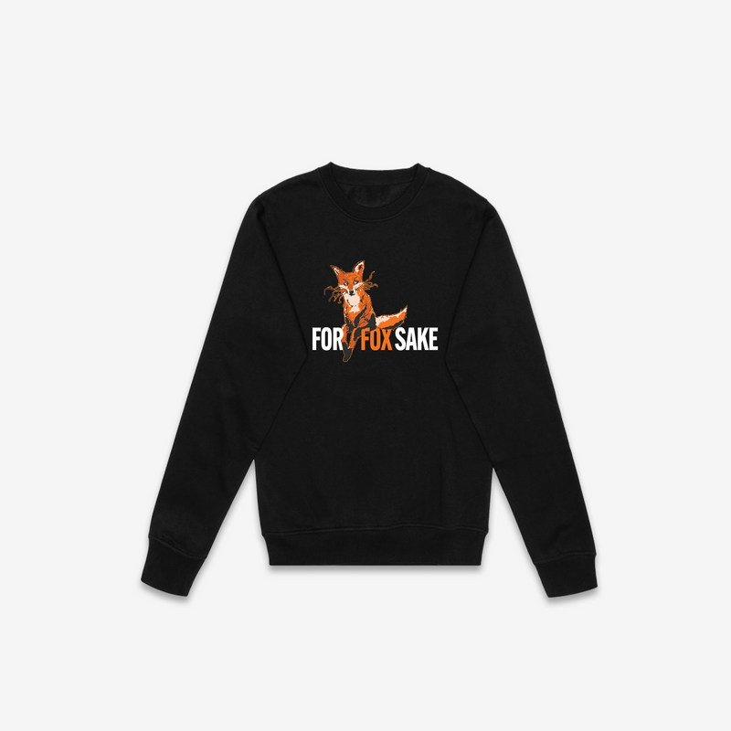 For Fox Sake Crewneck - Black