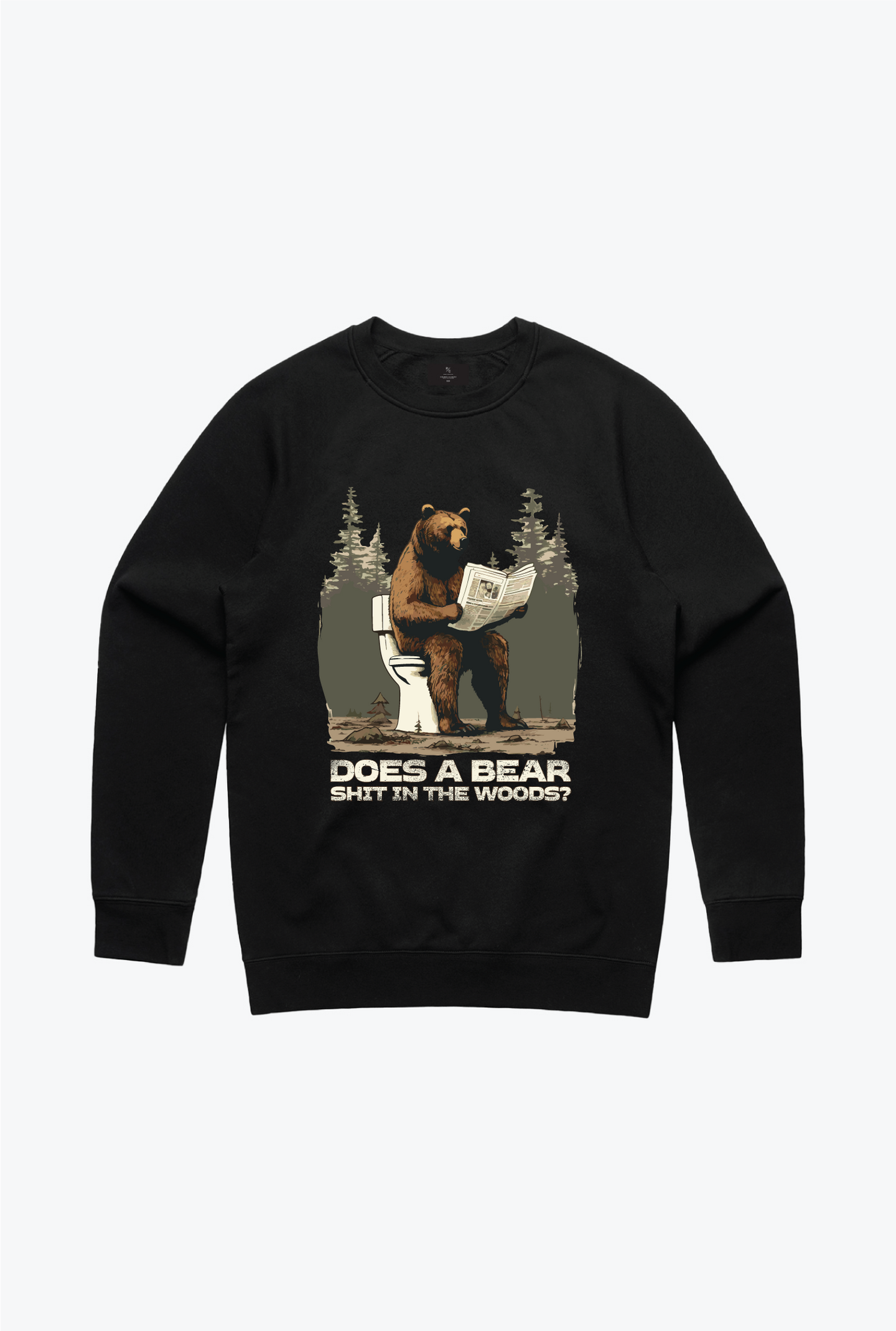 Toilet Bear Crewneck - Black