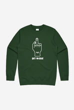 Load image into Gallery viewer, Get F*cked Middle Finger Crewneck - Forest Green
